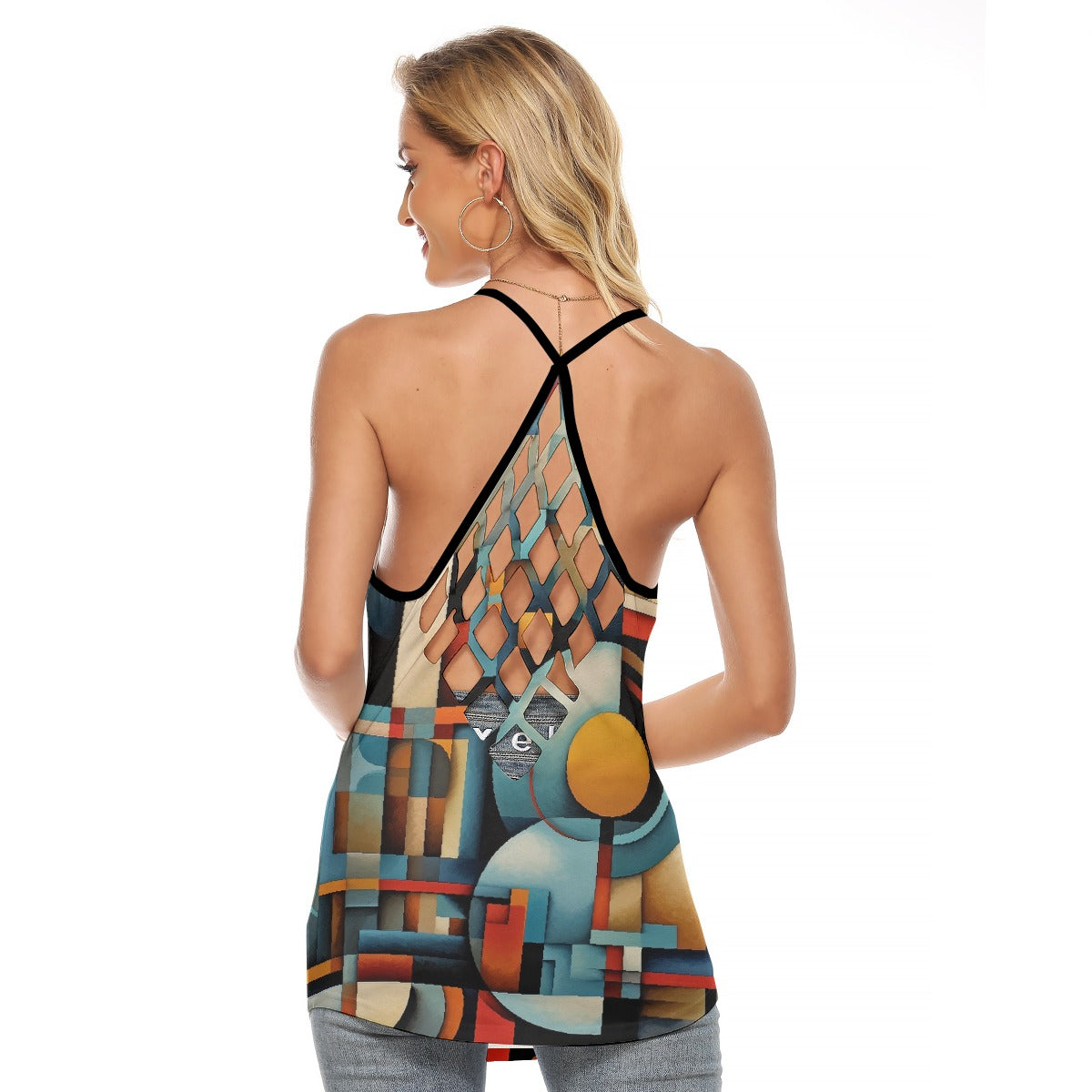 All-Over Print Women's Criss-Cross Open Back Tank Top