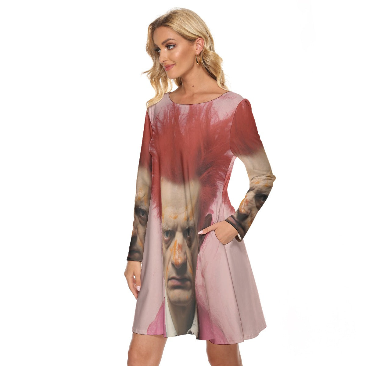 All-Over Print Women's Crew Neck Dress