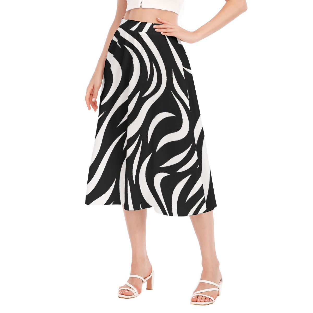 All-Over Print Women's Long Section Chiffon Skirt