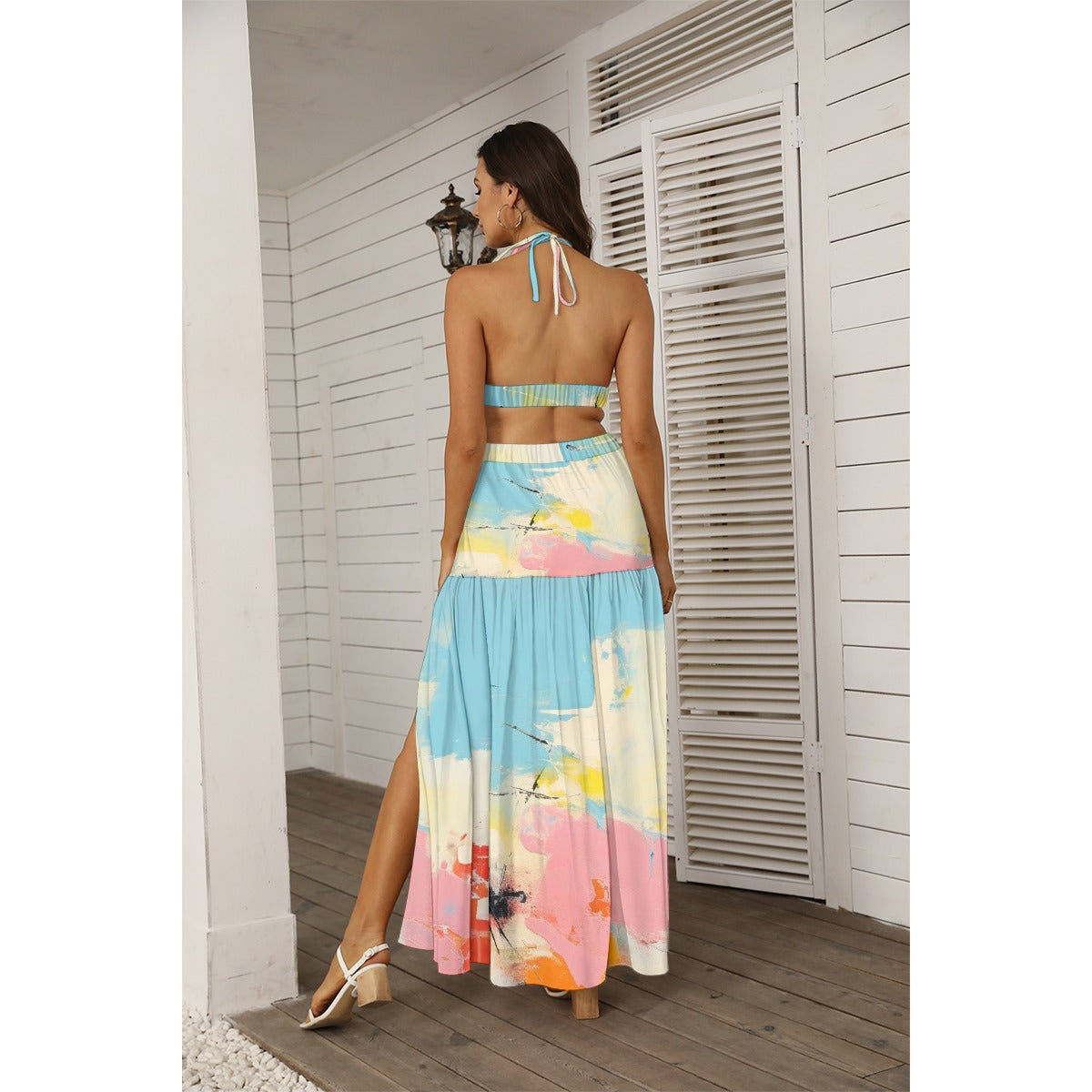 All-Over Print Women's Tie Back Wrap Dress