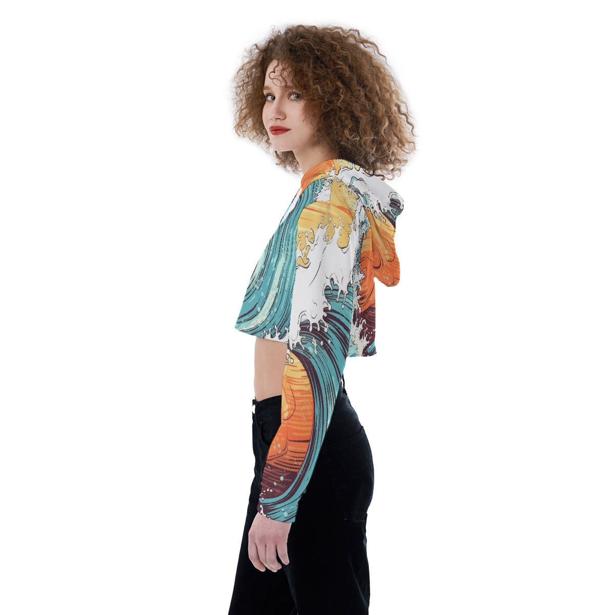 All-Over Print Women's Crop Top Hoodie