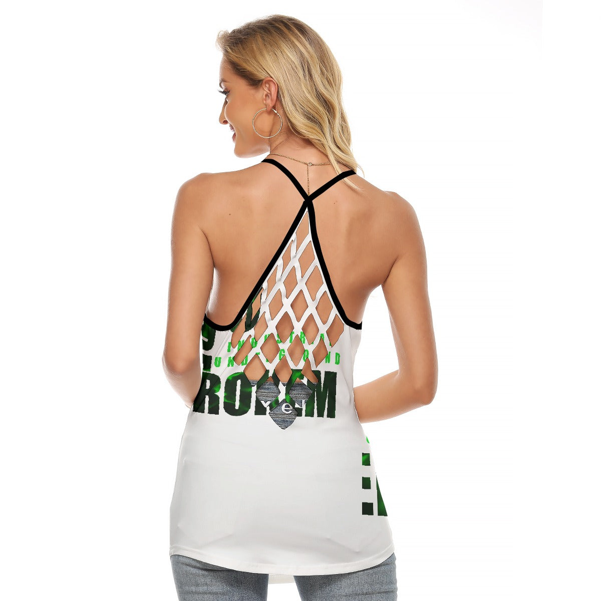 All-Over Print Women's Criss-Cross Open Back Tank Top