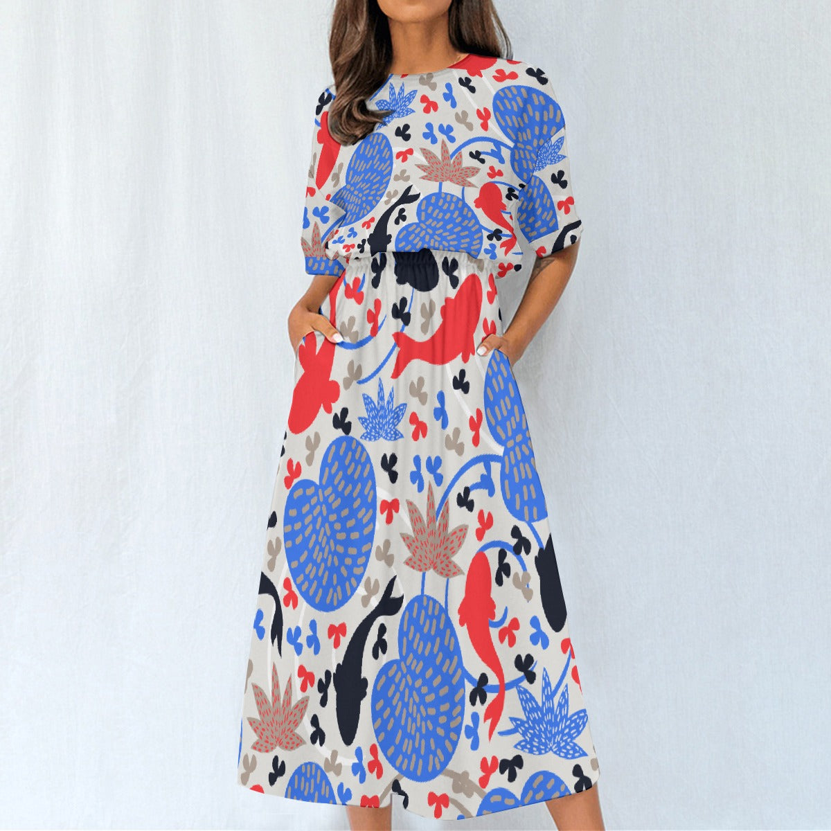 All-Over Print Women's Elastic Waist Dress