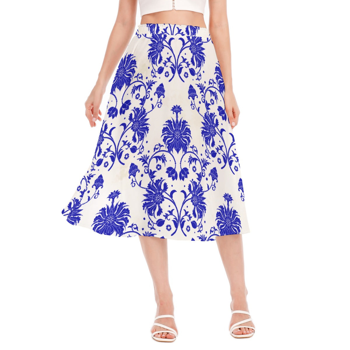 All-Over Print Women's Long Section Chiffon Skirt