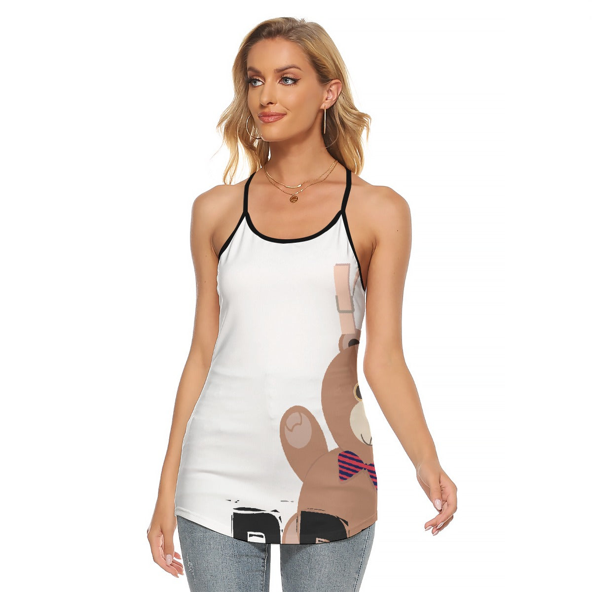 All-Over Print Women's Criss-Cross Open Back Tank Top
