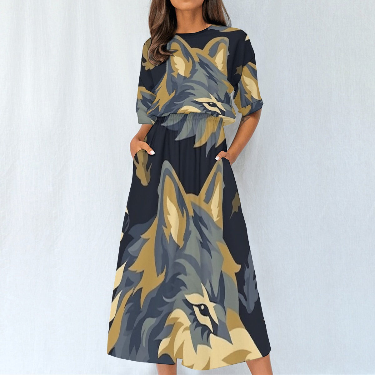 All-Over Print Women's Elastic Waist Dress