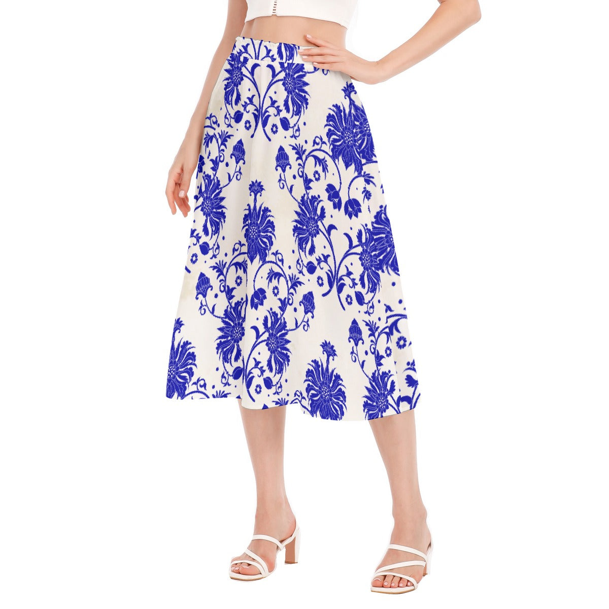 All-Over Print Women's Long Section Chiffon Skirt
