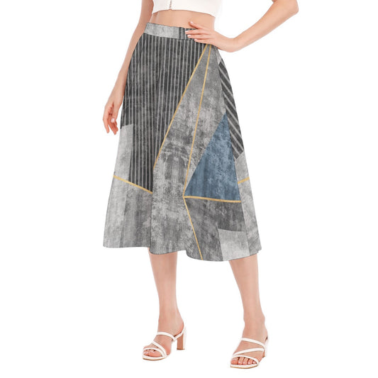 All-Over Print Women's Long Section Chiffon Skirt