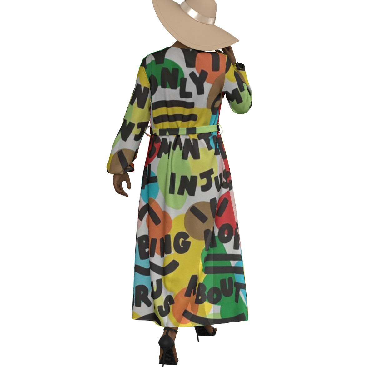 All-Over Print Women's Lace-up Chiffon Robe