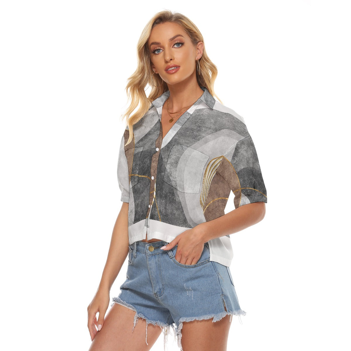 All-Over Print Women's V-neck Shirts