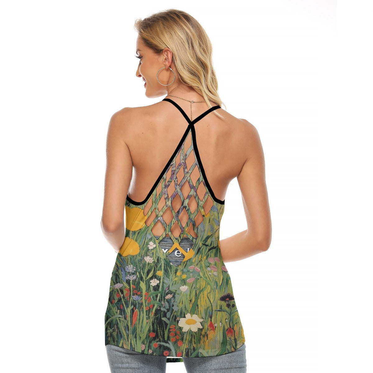 All-Over Print Women's Criss-Cross Open Back Tank Top