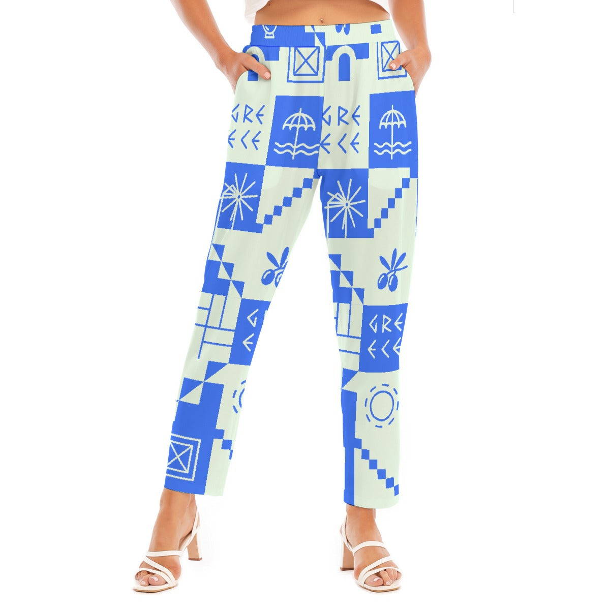 All-Over Print Women's Loose Straight-leg Pants