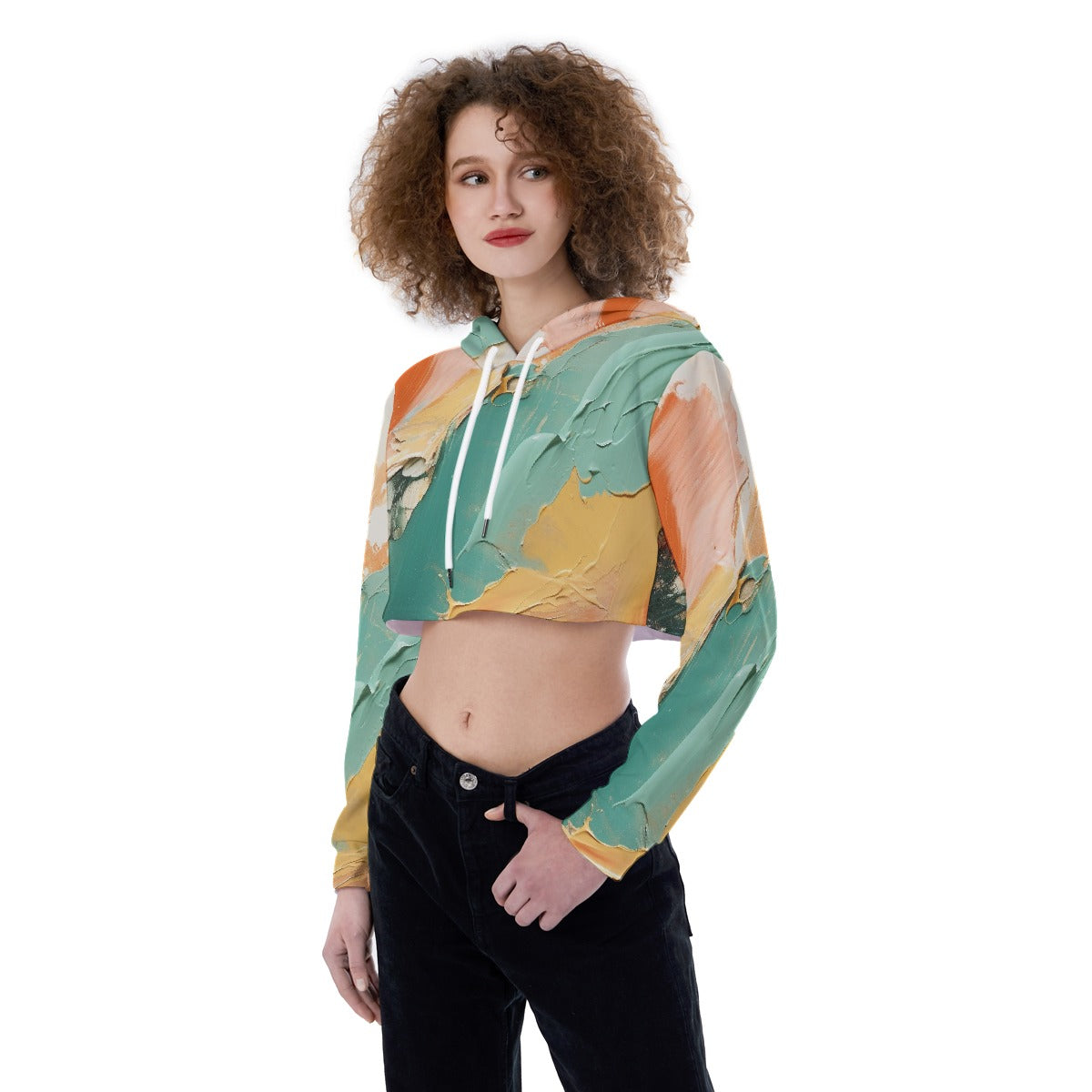 All-Over Print Women's Crop Top Hoodie