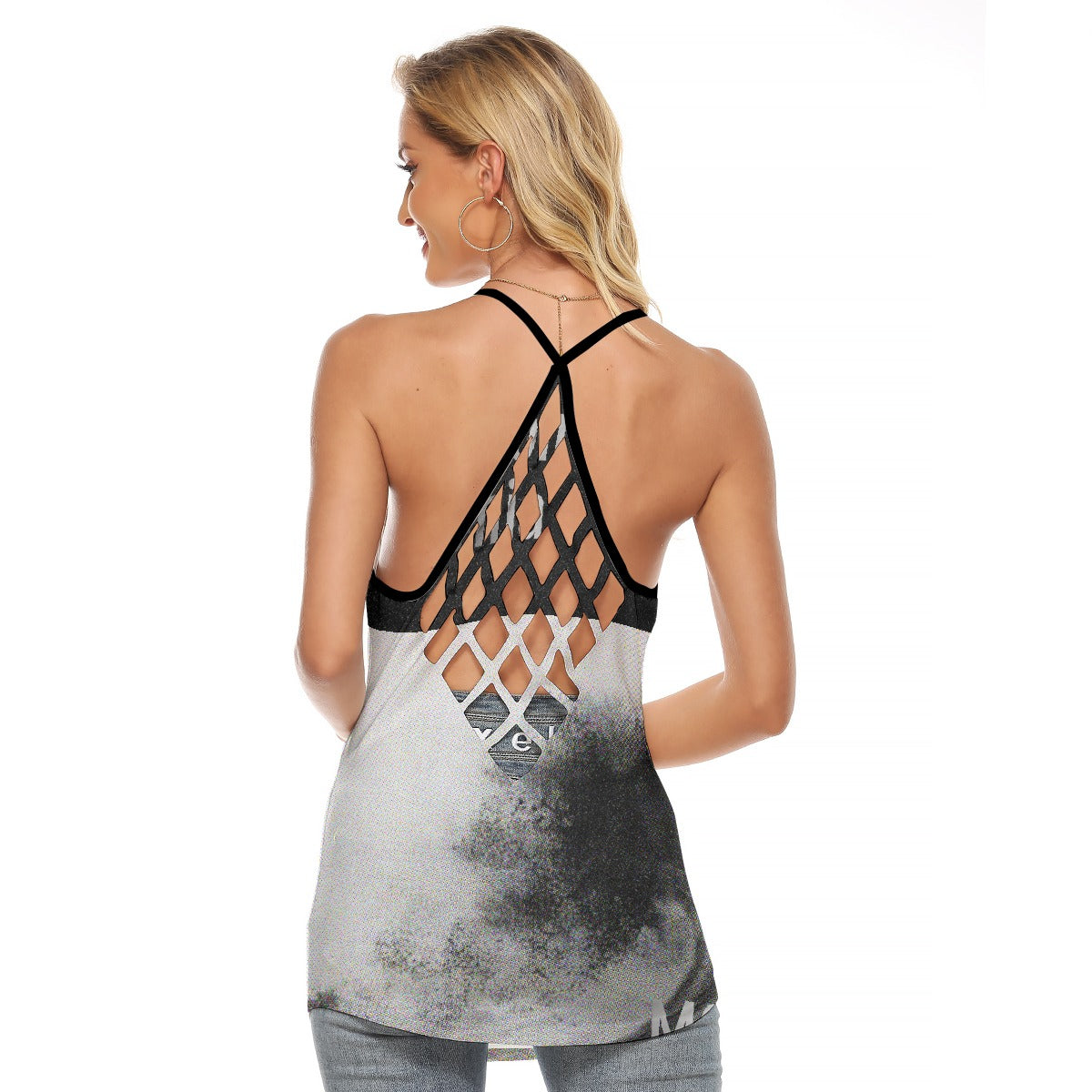 All-Over Print Women's Criss-Cross Open Back Tank Top