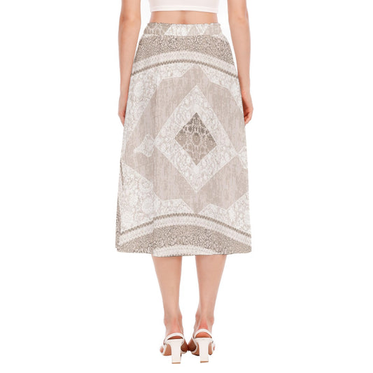 All-Over Print Women's Long Section Chiffon Skirt