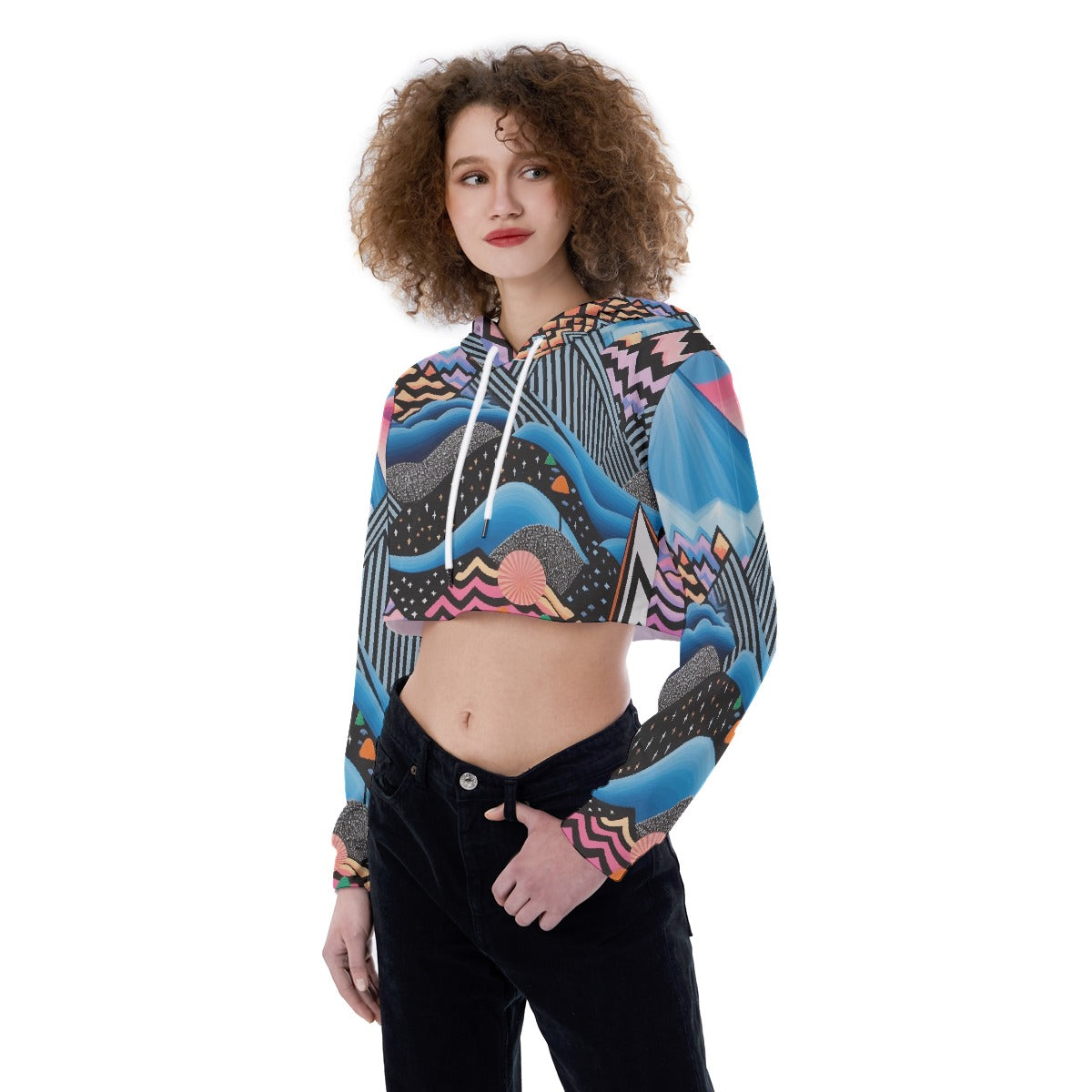 All-Over Print Women's Crop Top Hoodie
