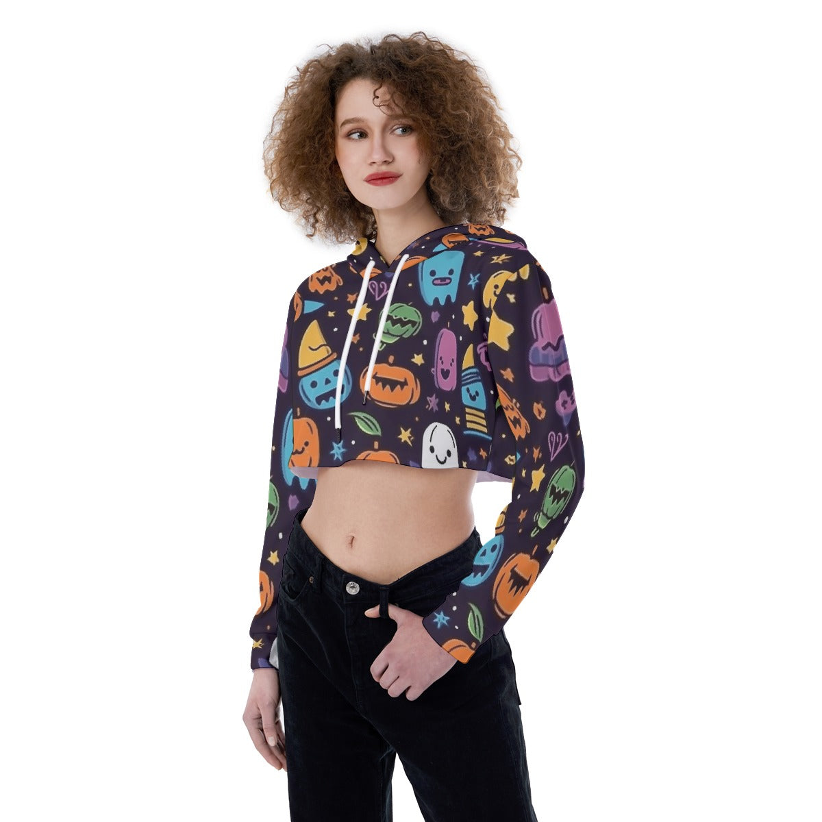 All-Over Print Women's Crop Top Hoodie