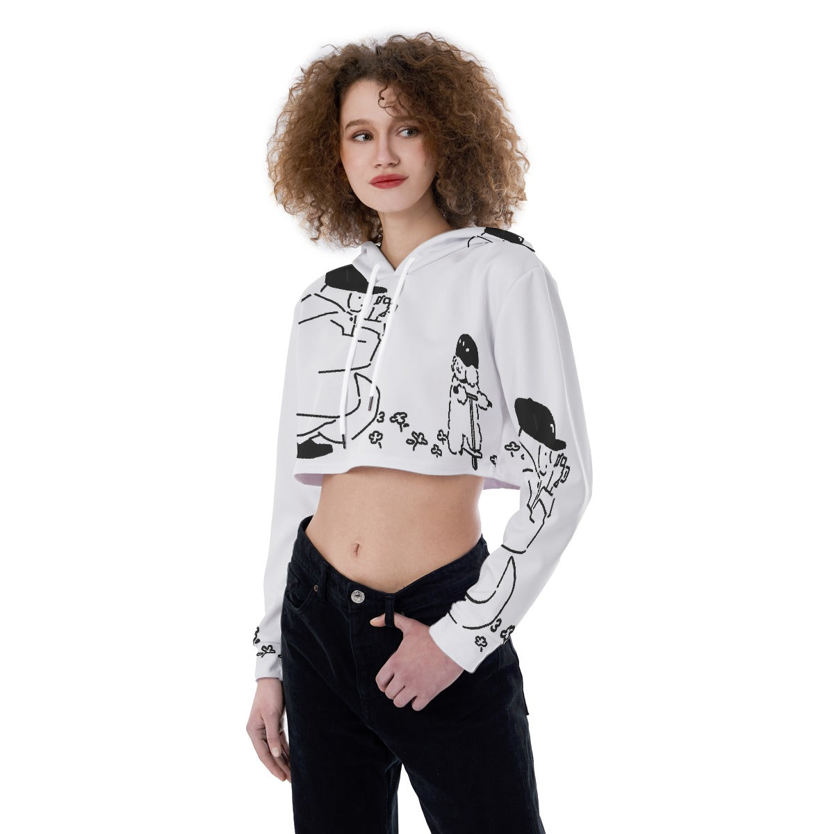 All-Over Print Women's Crop Top Hoodie