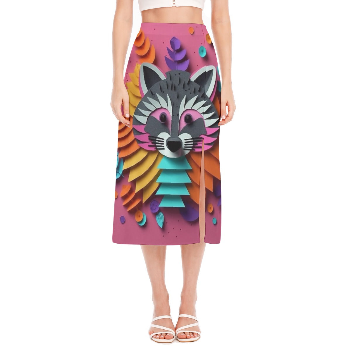 All-Over Print Women's High Slit Long Skirt