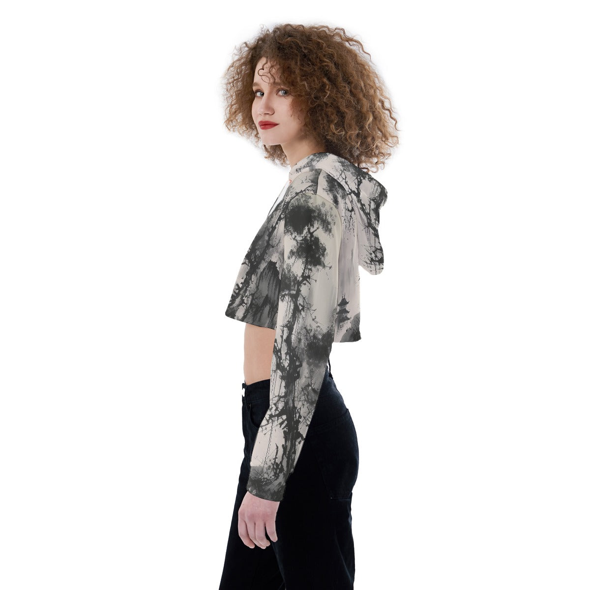 All-Over Print Women's Crop Top Hoodie