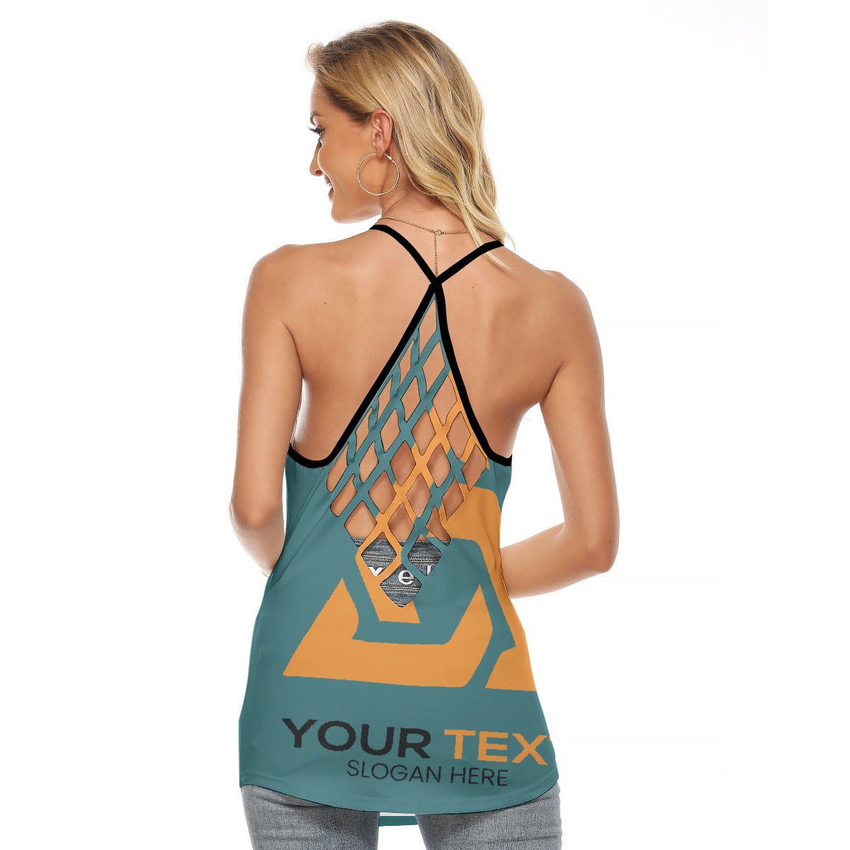 All-Over Print Women's Criss-Cross Open Back Tank Top