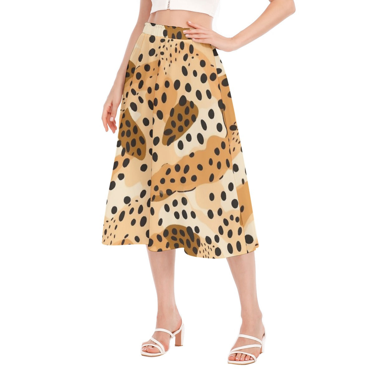 All-Over Print Women's Long Section Chiffon Skirt