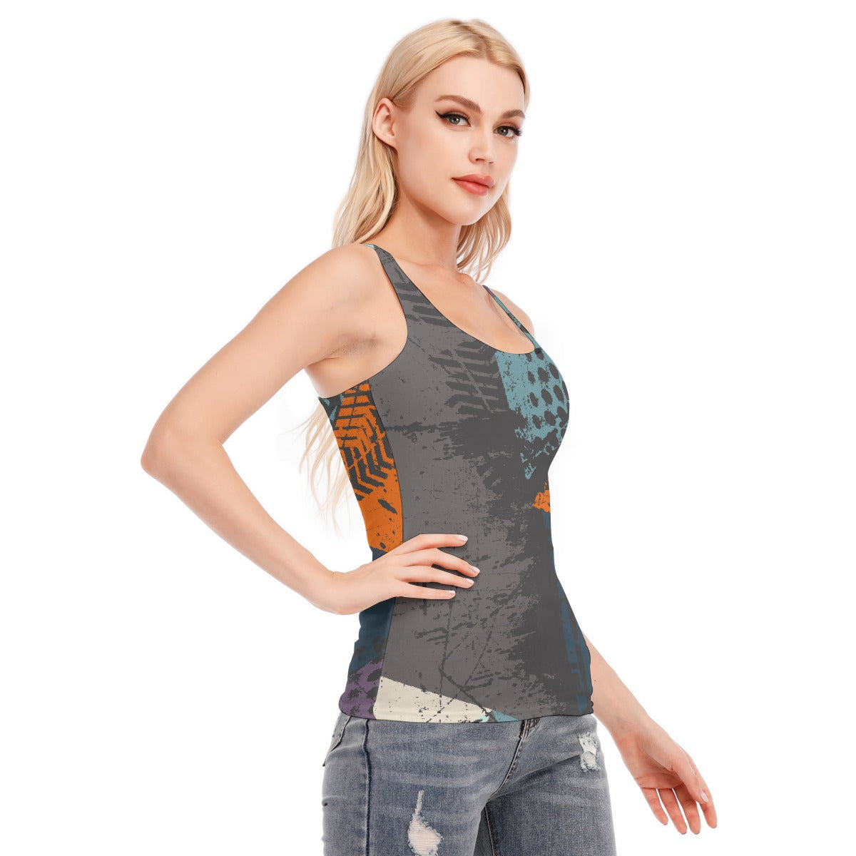 All-Over Print Women's Racer Vest | 190GSM Cotton