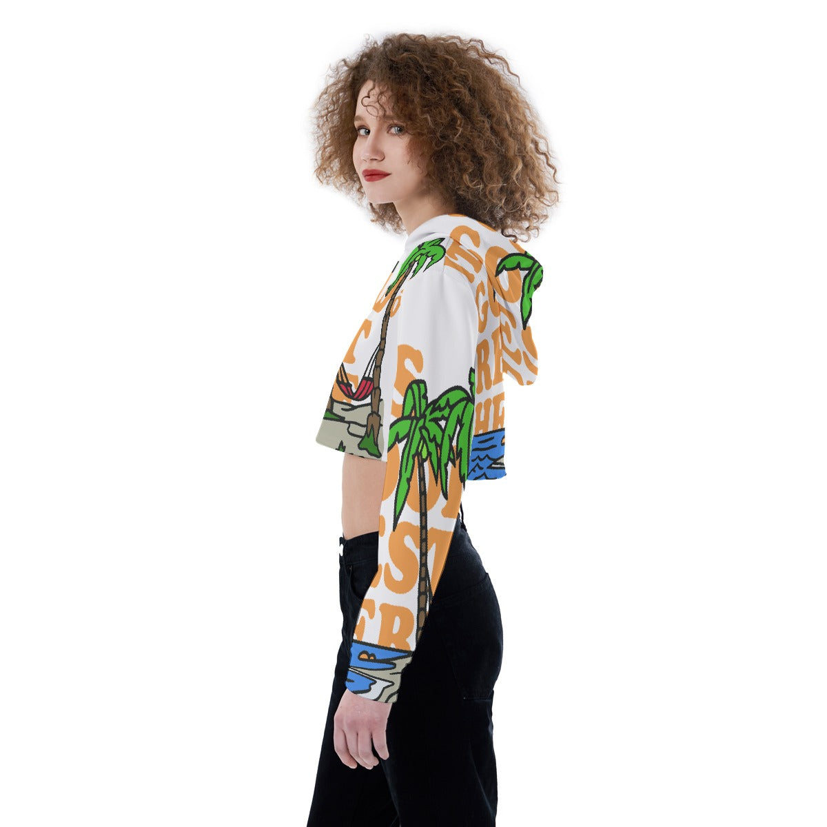 All-Over Print Women's Crop Top Hoodie