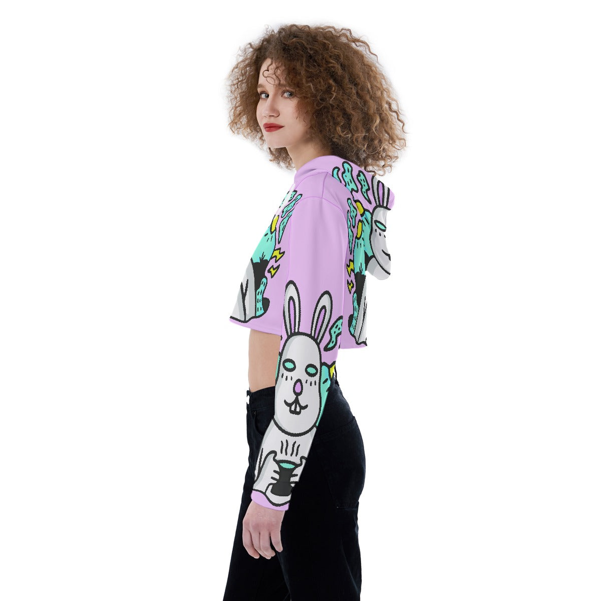 All-Over Print Women's Crop Top Hoodie