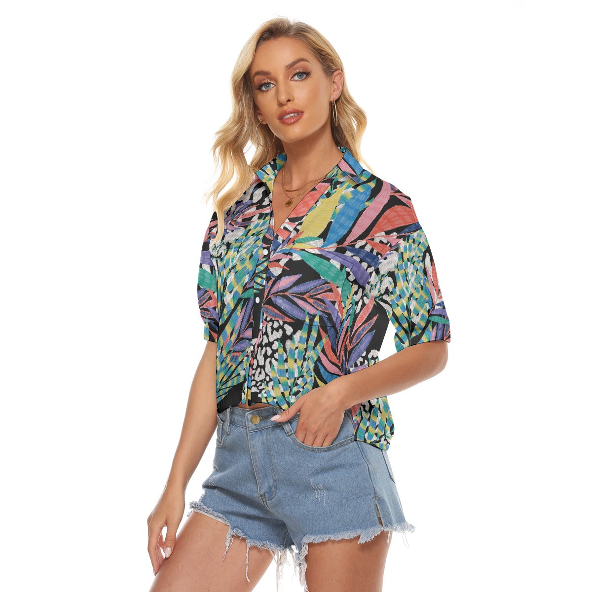 All-Over Print Women's V-neck Shirts