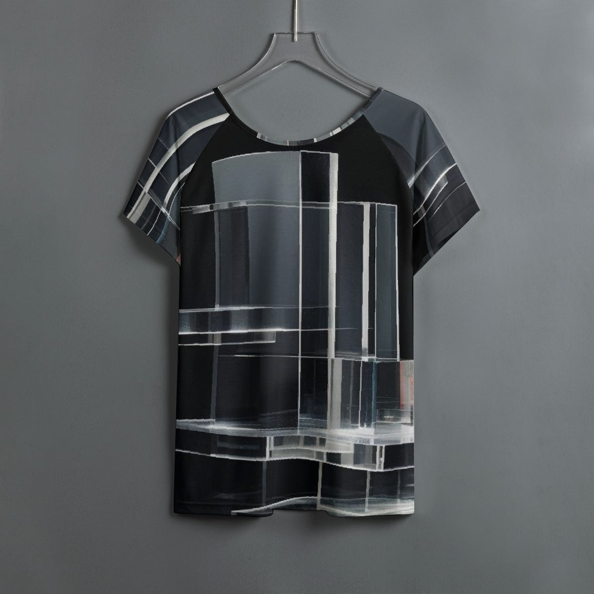 All-Over Print Women's Round Neck T-shirt With Raglan Sleeve