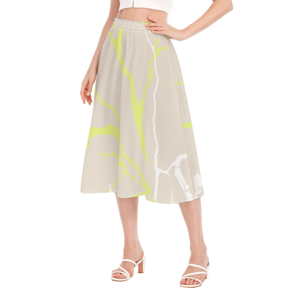 All-Over Print Women's Long Section Chiffon Skirt