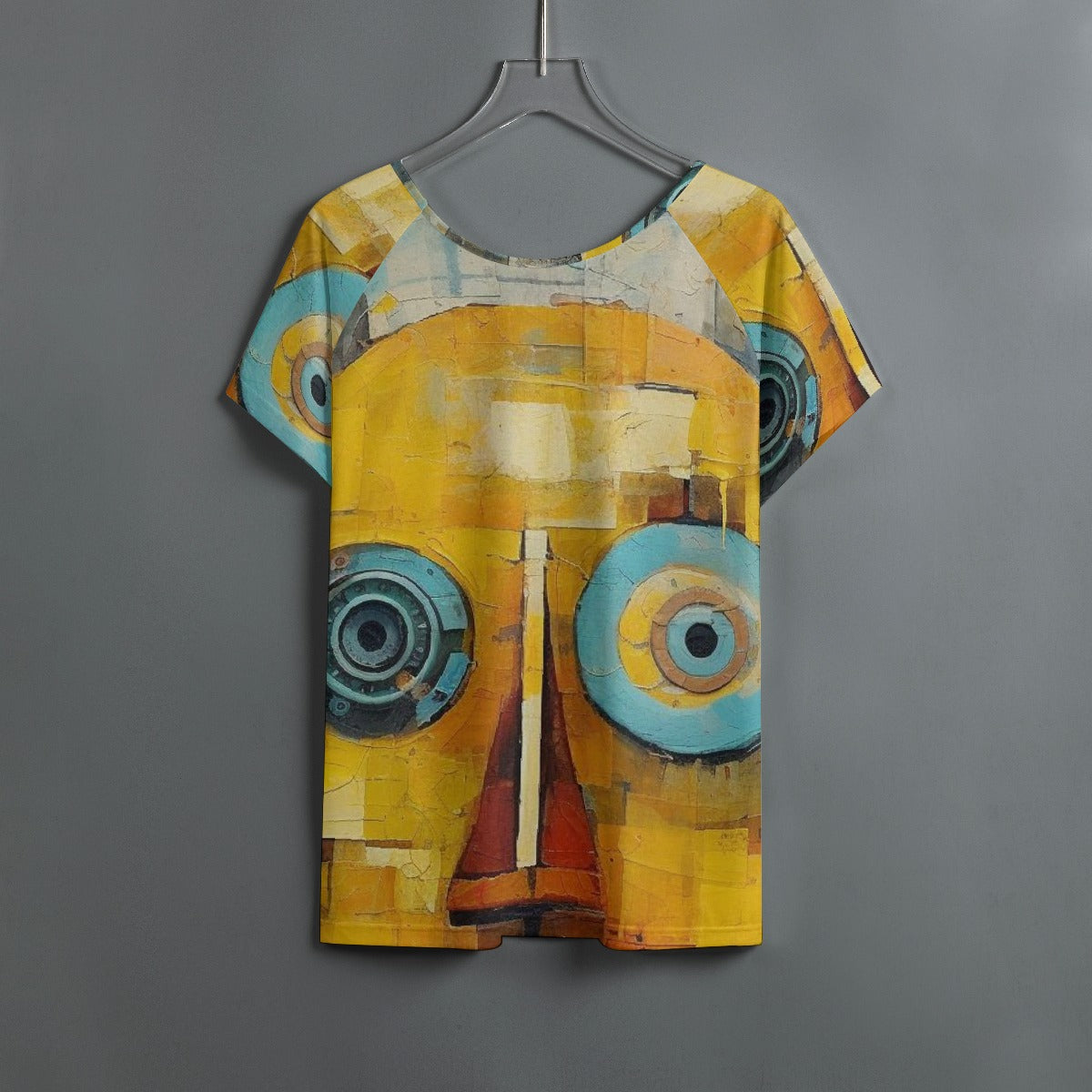 All-Over Print Women's Round Neck T-shirt With Raglan Sleeve