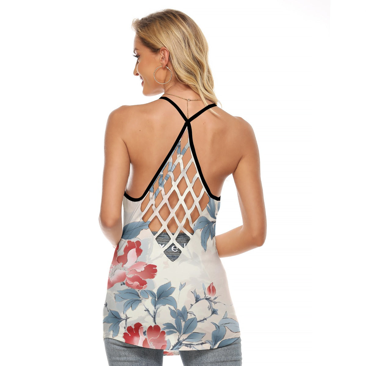 All-Over Print Women's Criss-Cross Open Back Tank Top