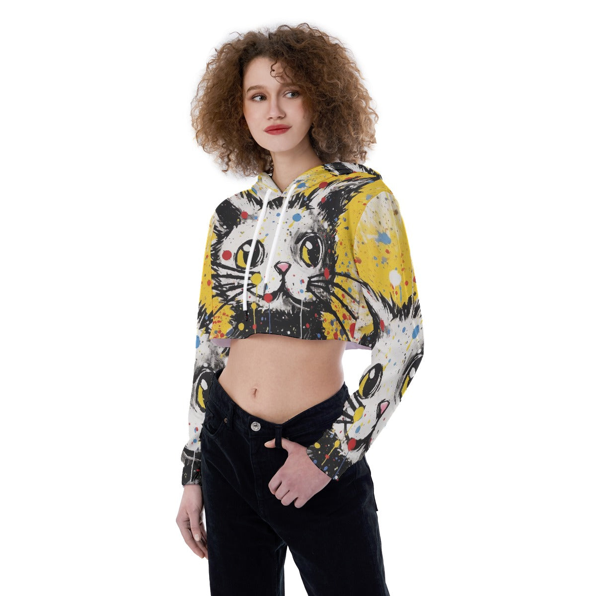 All-Over Print Women's Crop Top Hoodie