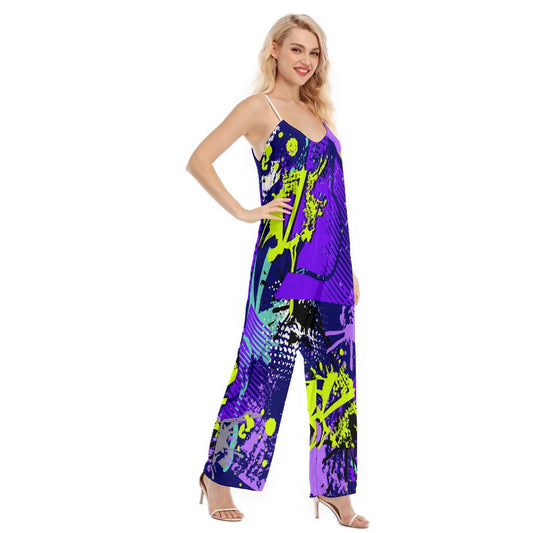 All-Over Print Women's Loose Cami Jumpsuit