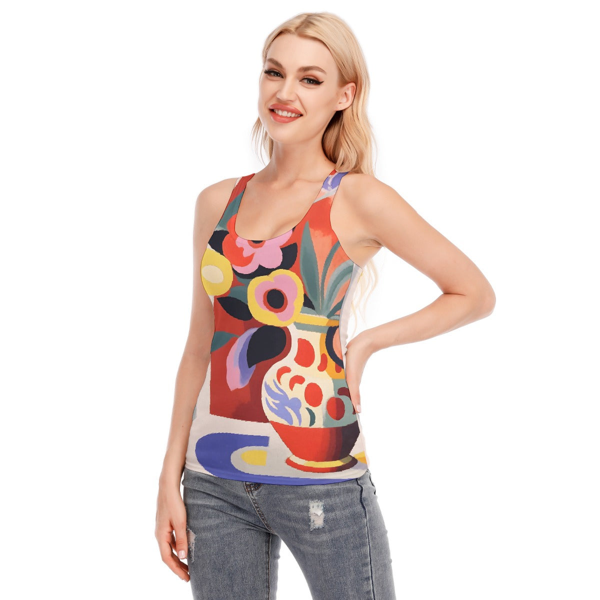 All-Over Print Women's Racer Vest | 190GSM Cotton