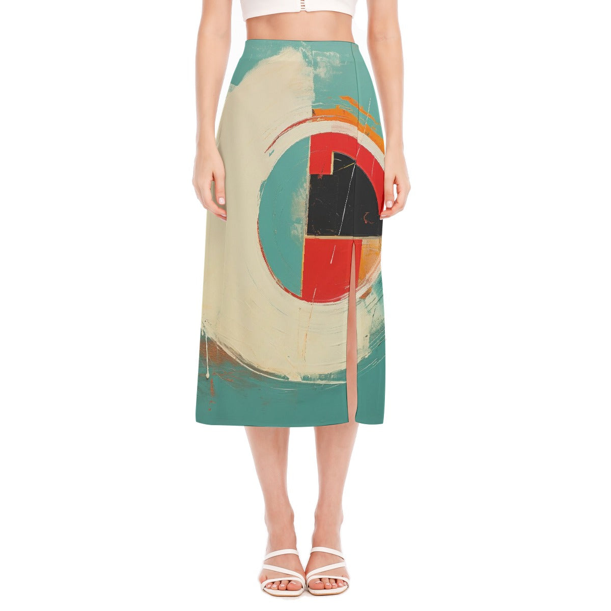 All-Over Print Women's High Slit Long Skirt
