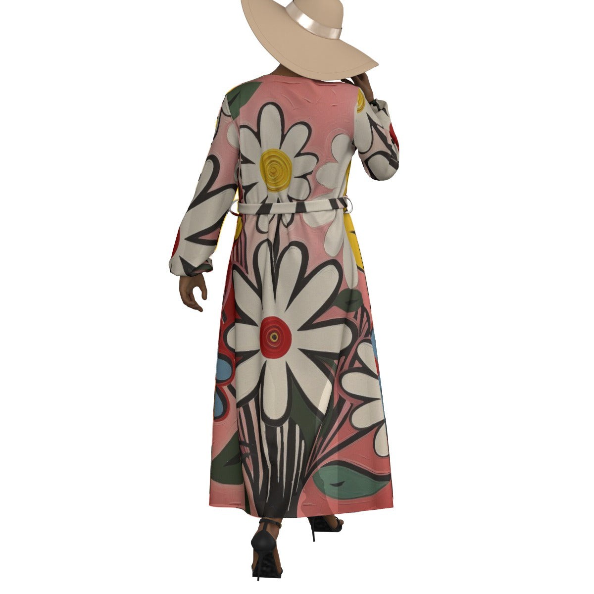 All-Over Print Women's Lace-up Chiffon Robe