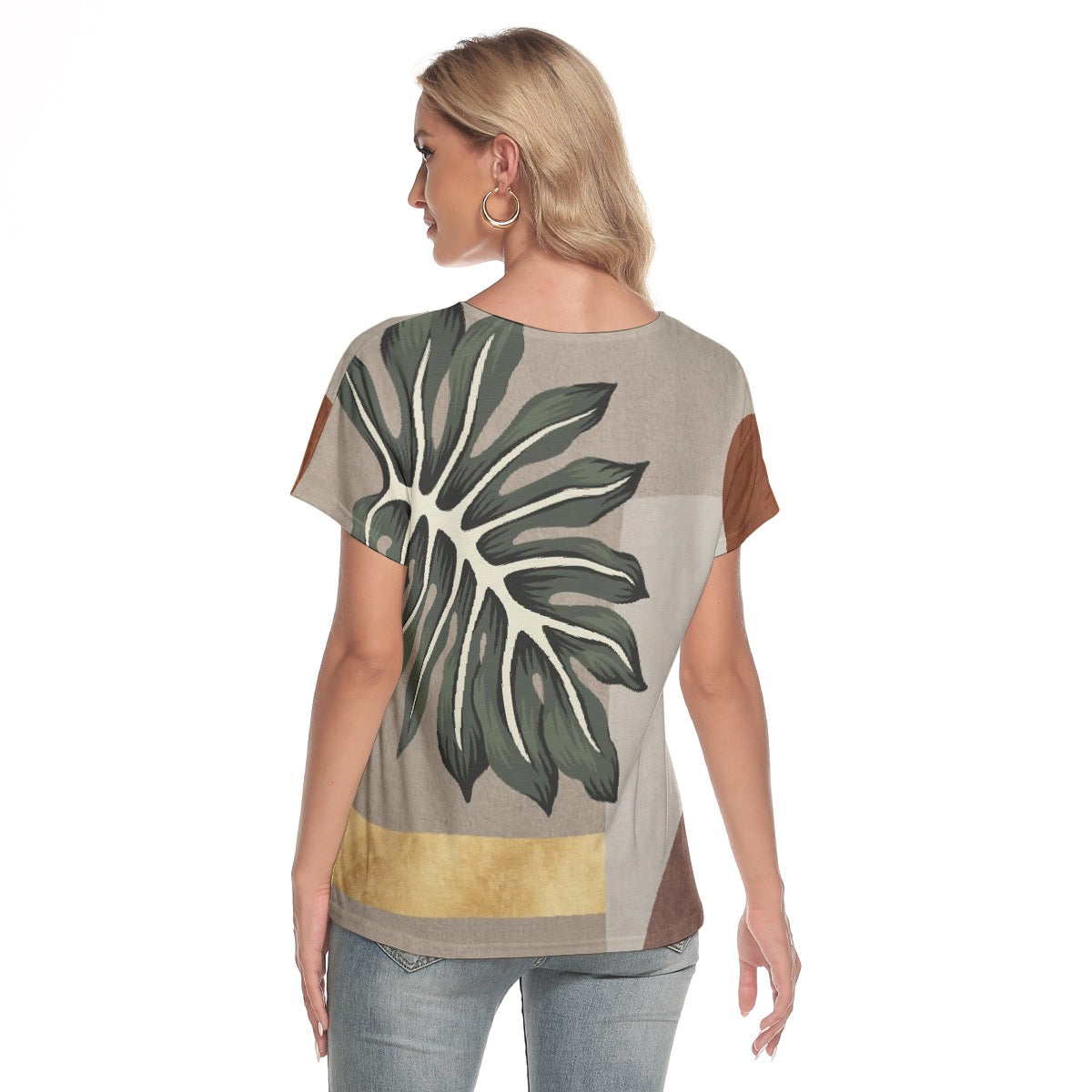 All-Over Print Women's Loose V-neck Short Sleeve T-shirt