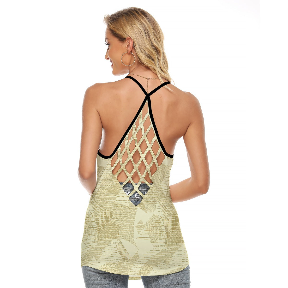 All-Over Print Women's Criss-Cross Open Back Tank Top