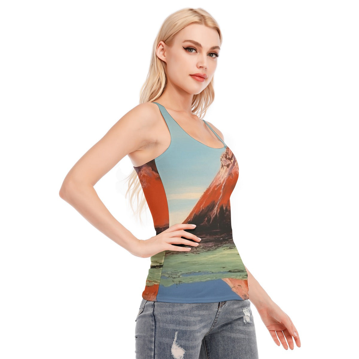 All-Over Print Women's Racer Vest | 190GSM Cotton