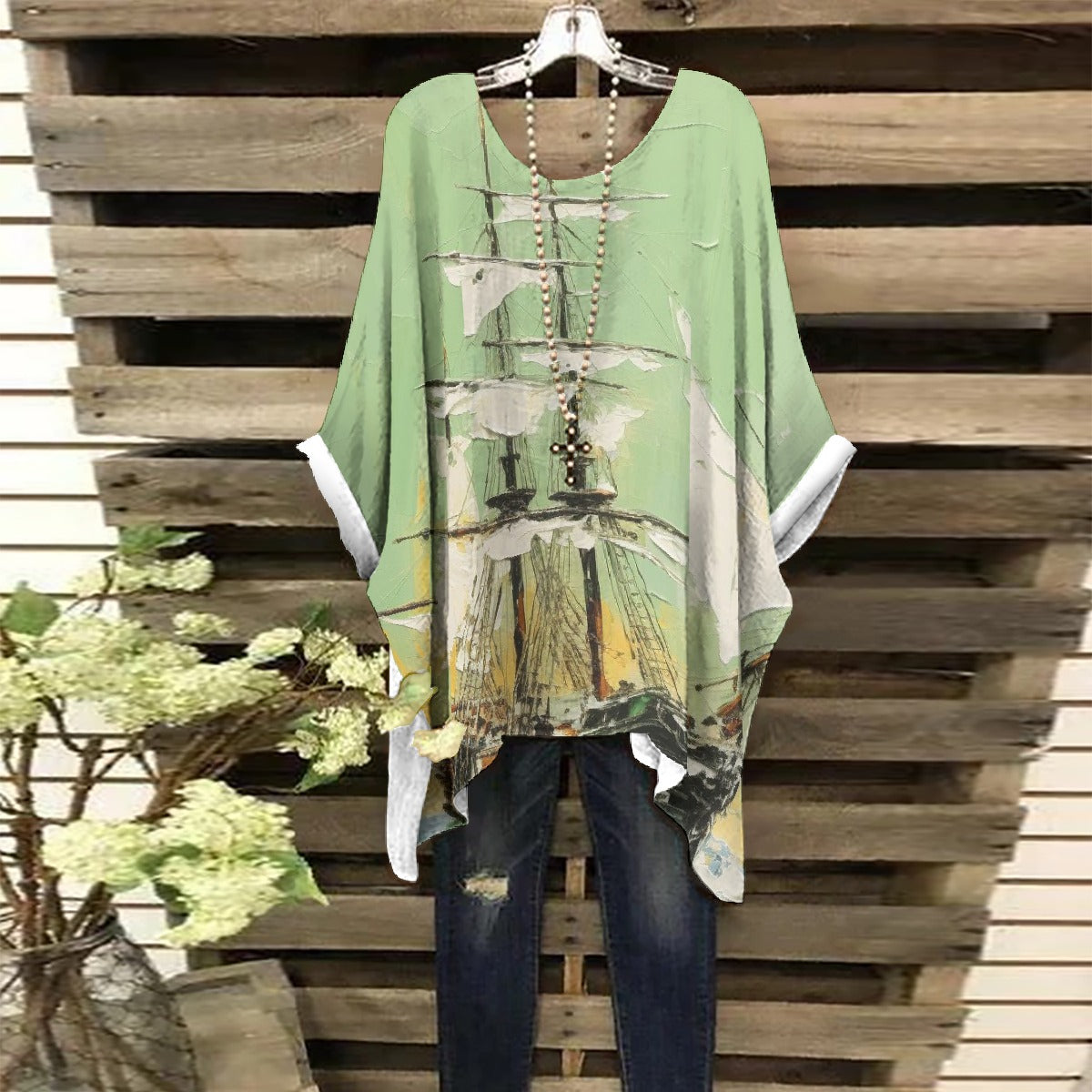 All-Over Print Women's Bat Sleeve Shirt