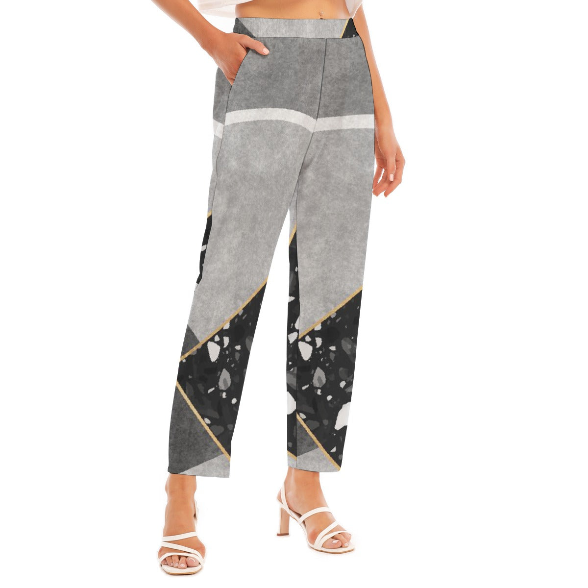 All-Over Print Women's Loose Straight-leg Pants