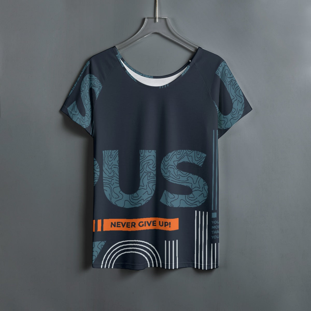All-Over Print Women's Round Neck T-shirt With Raglan Sleeve