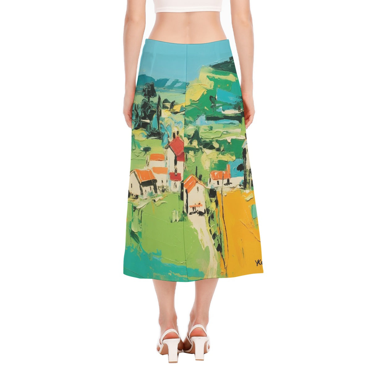 All-Over Print Women's High Slit Long Skirt