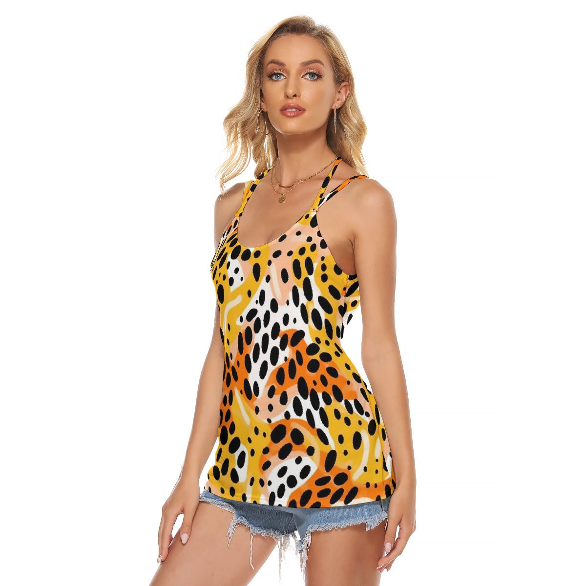 All-Over Print Women's Halter Top With Backless