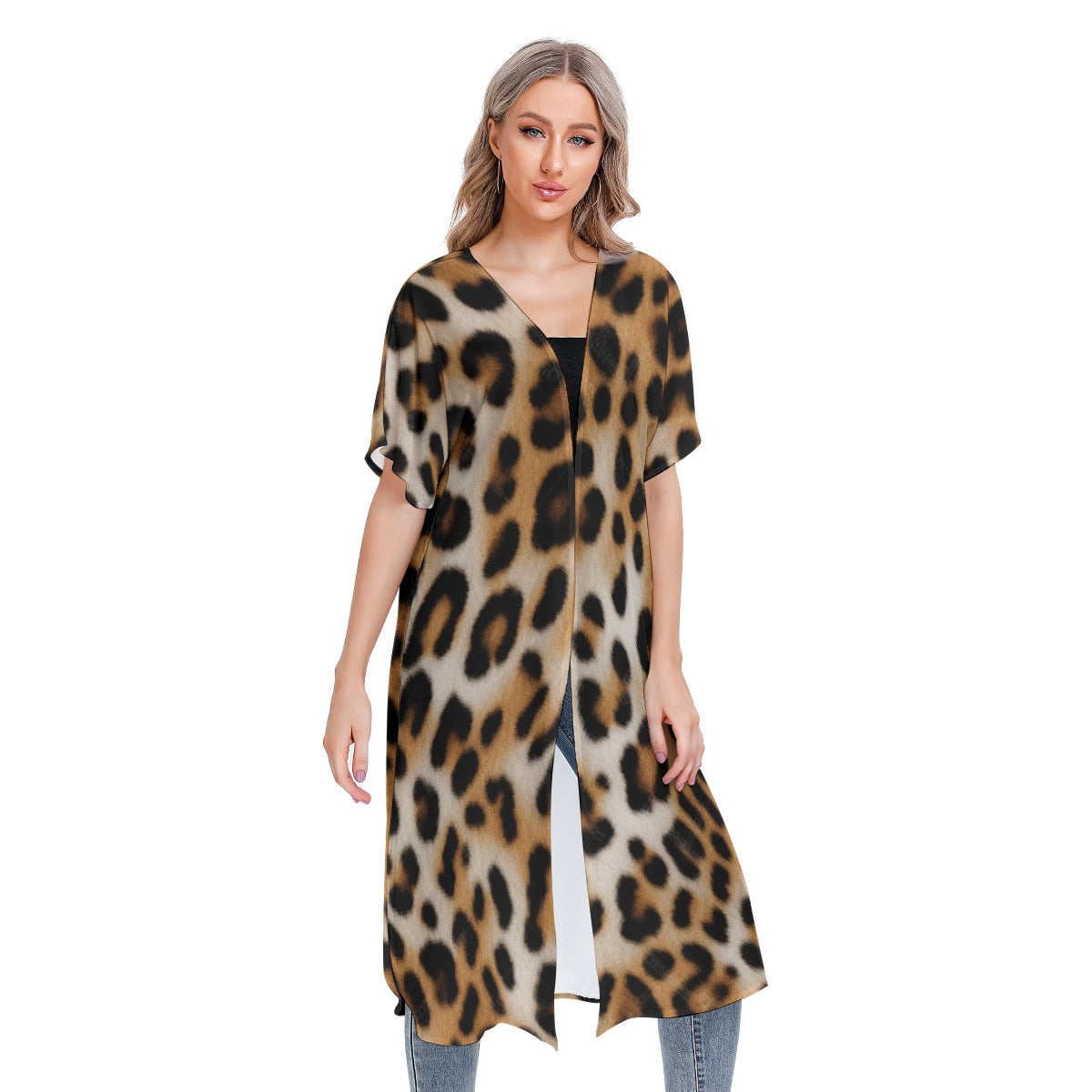 All-Over Print Women's Short Sleeve Cardigan