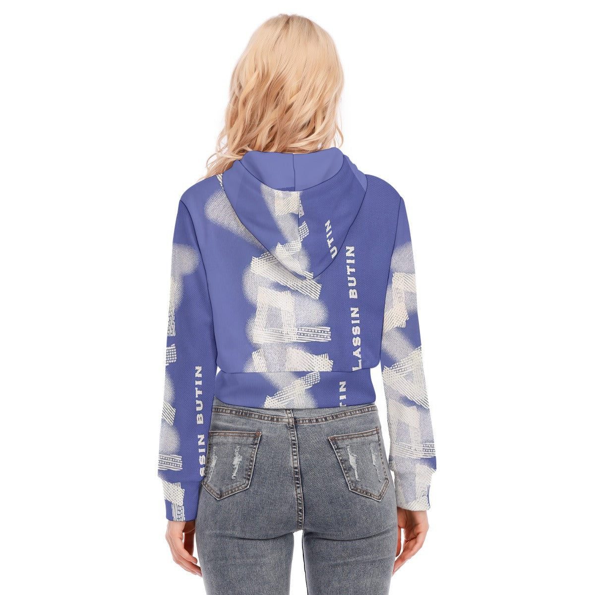All-Over Print Women's Crop Top Hoodie With Zipper Closure