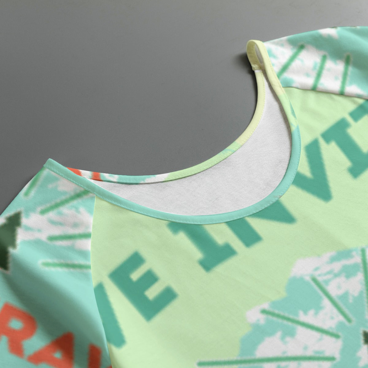 All-Over Print Women's Round Neck T-shirt With Raglan Sleeve